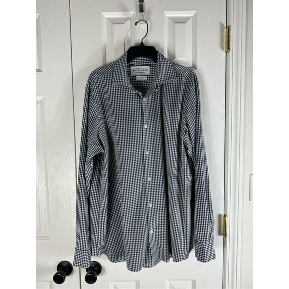 Mizzen + Main Mens Gingham Standard Fit Button Up Shirt Size Large - Picture 1 of 4